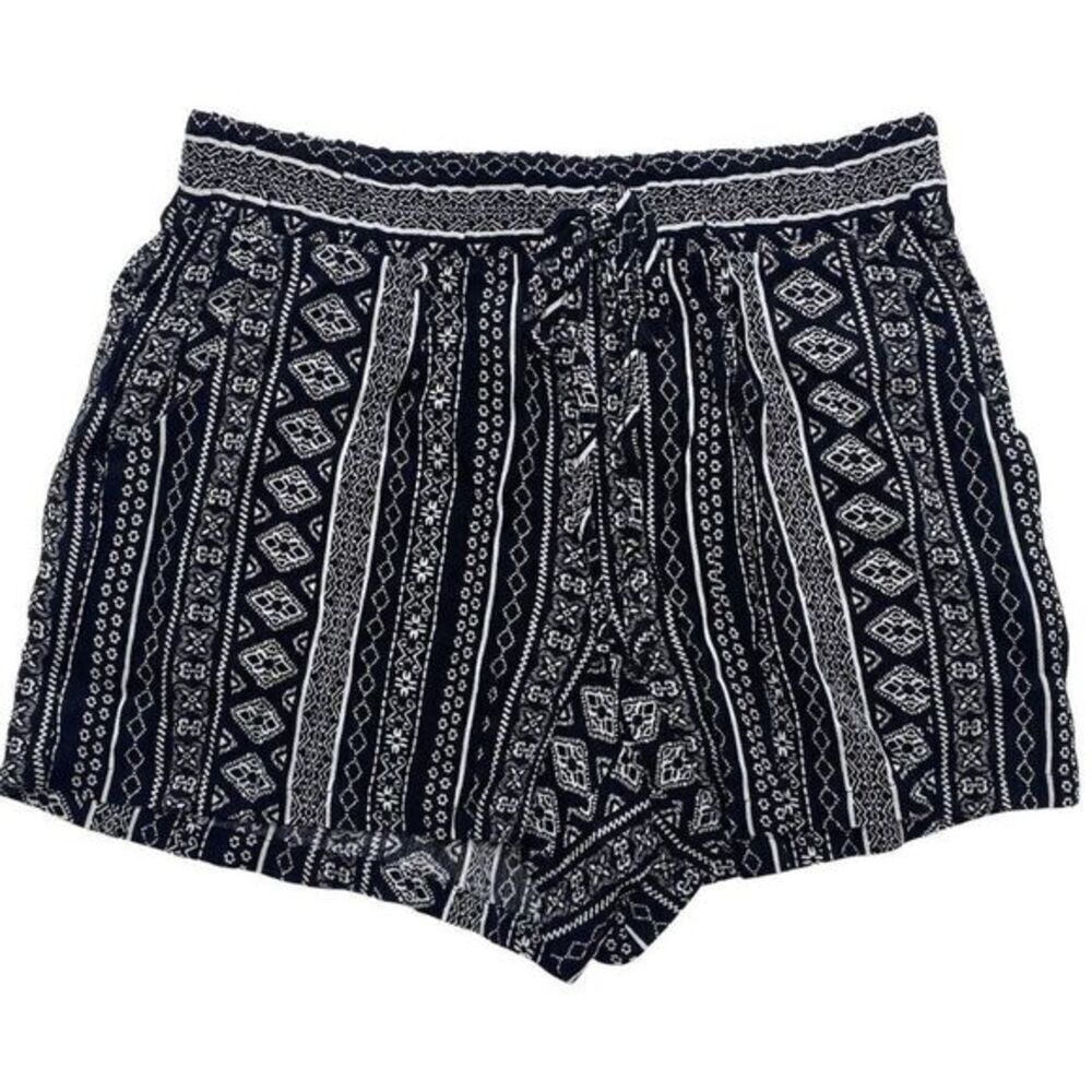 BeBop Shorts Juniors' XS Black White Pockets Comfort Soft Faux-Drawstring NEW
